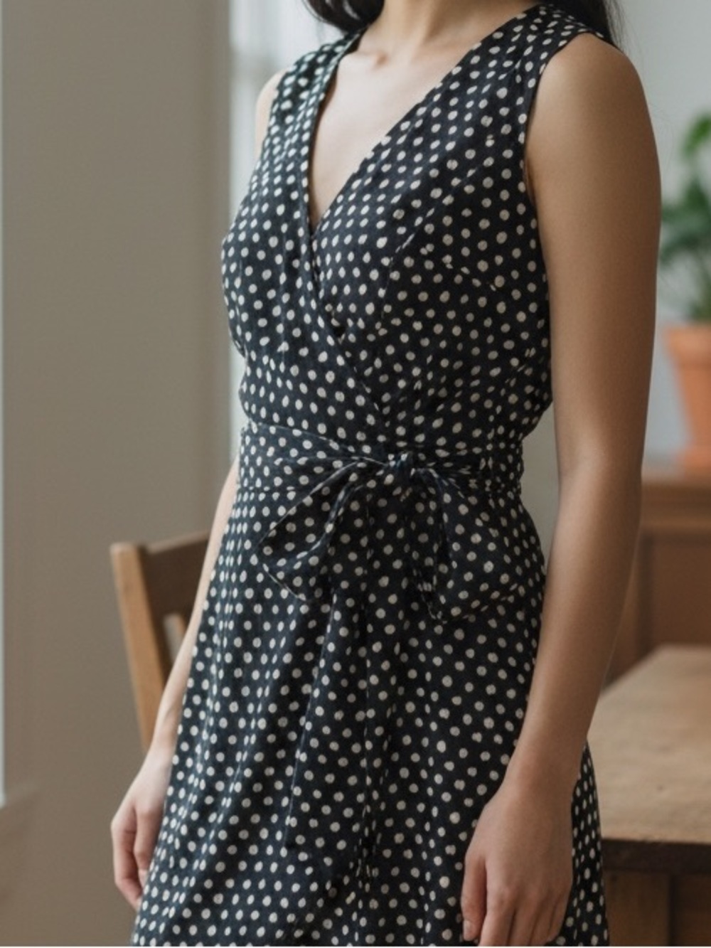 Banana Republic Black Polka Dot Mini Dress - Picture 4 of 7